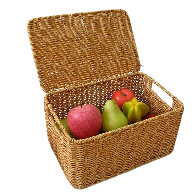 Rattan-Aufbewahrungskorb mit Deckel – Bild 7 | LuxeStyle