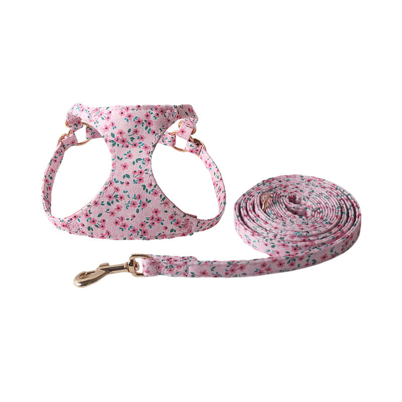 Blumen-Geschirrset mit Leine für Haustiere – Bild 3 | LuxeStyle