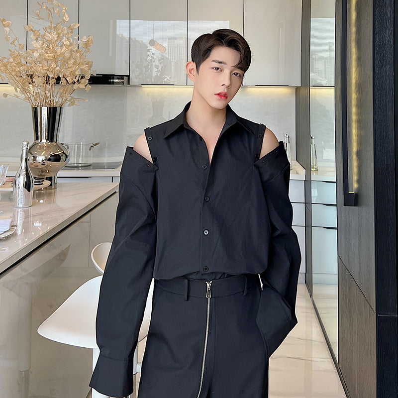 Eleganter Off-Shoulder Hemd für Herren