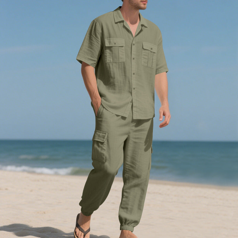 Kurzarmhemd & Leinenhose Set – Bild 11 | LuxeStyle