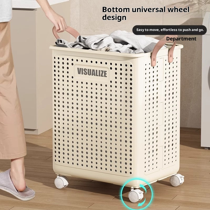 Faltbarer Wäschekorb mit Rollen, XL – Bild 2 | LuxeStyle