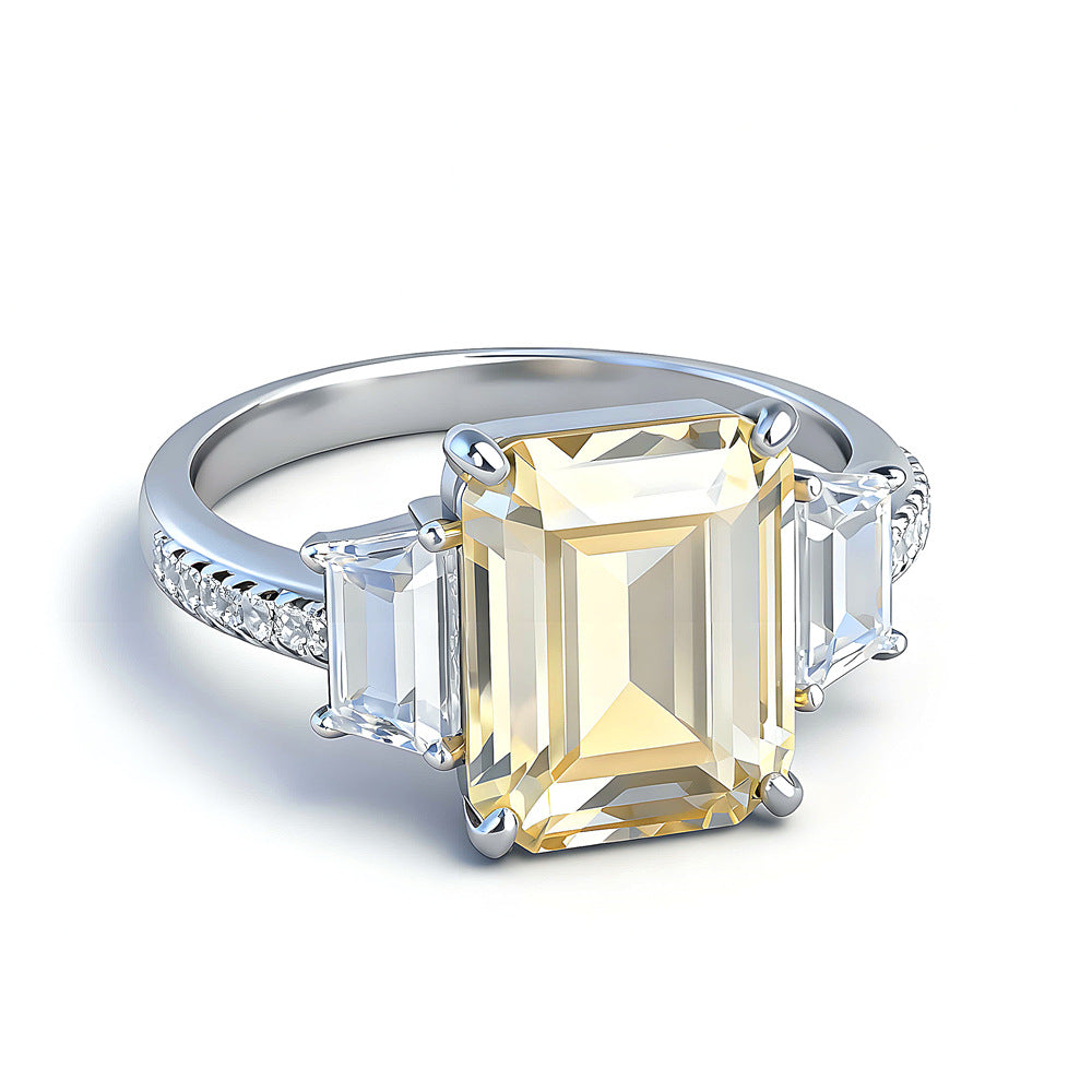 S925 Silberring mit rechteckigem Aquamarin – Bild 4 | LuxeStyle
