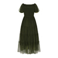 Gerüschtes langes Mesh-Kleid mit eckigem Ausschnitt – Bild 14 | LuxeStyle
