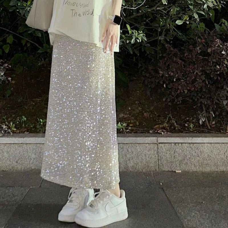 Figurbetontes Pailletten-Kleid mit A-Linie – Ansicht 5