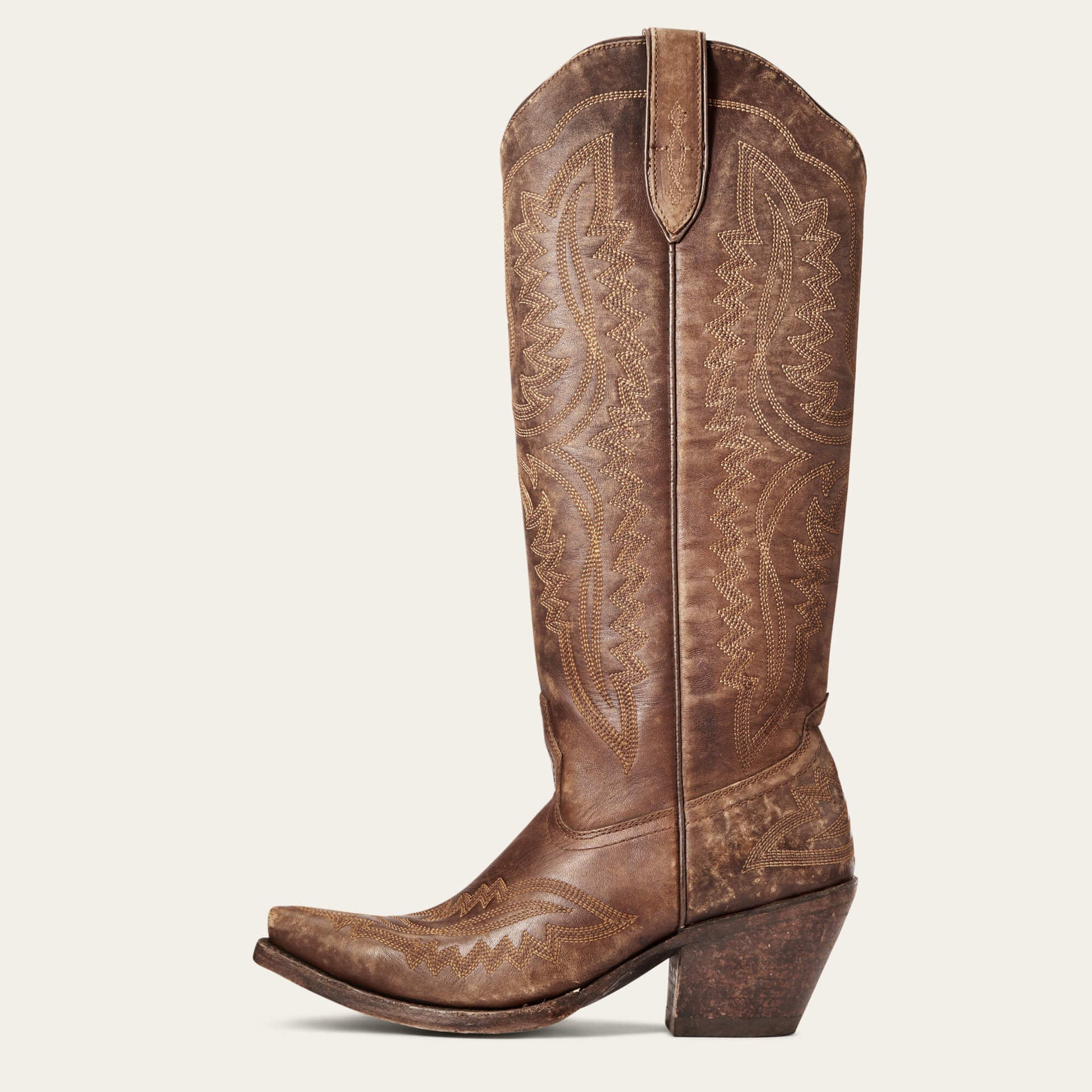 High-Top Denim Boots mit Blockabsatz