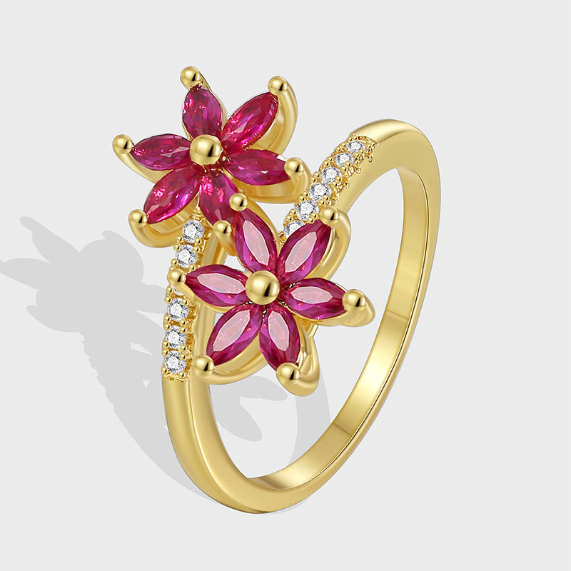 Mori Style Blumenring mit Zirkonia – Bild 1 | LuxeStyle