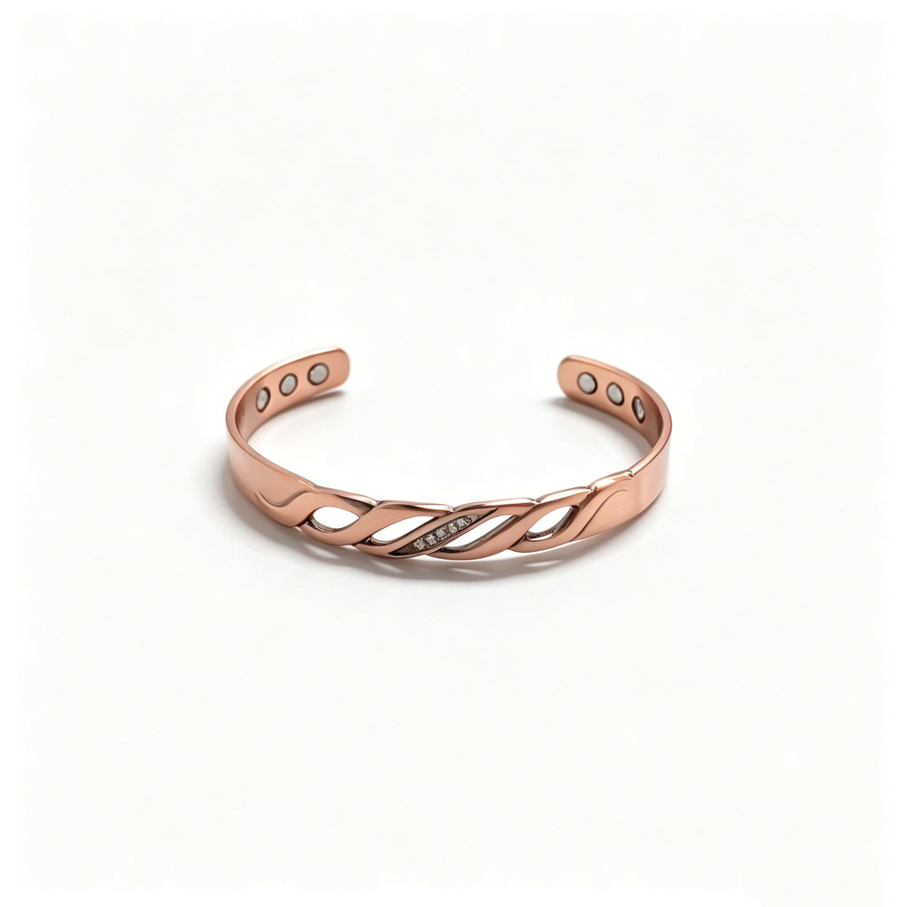 Kupferarmband mit Zirkonia und Unendlichkeits-Symbol