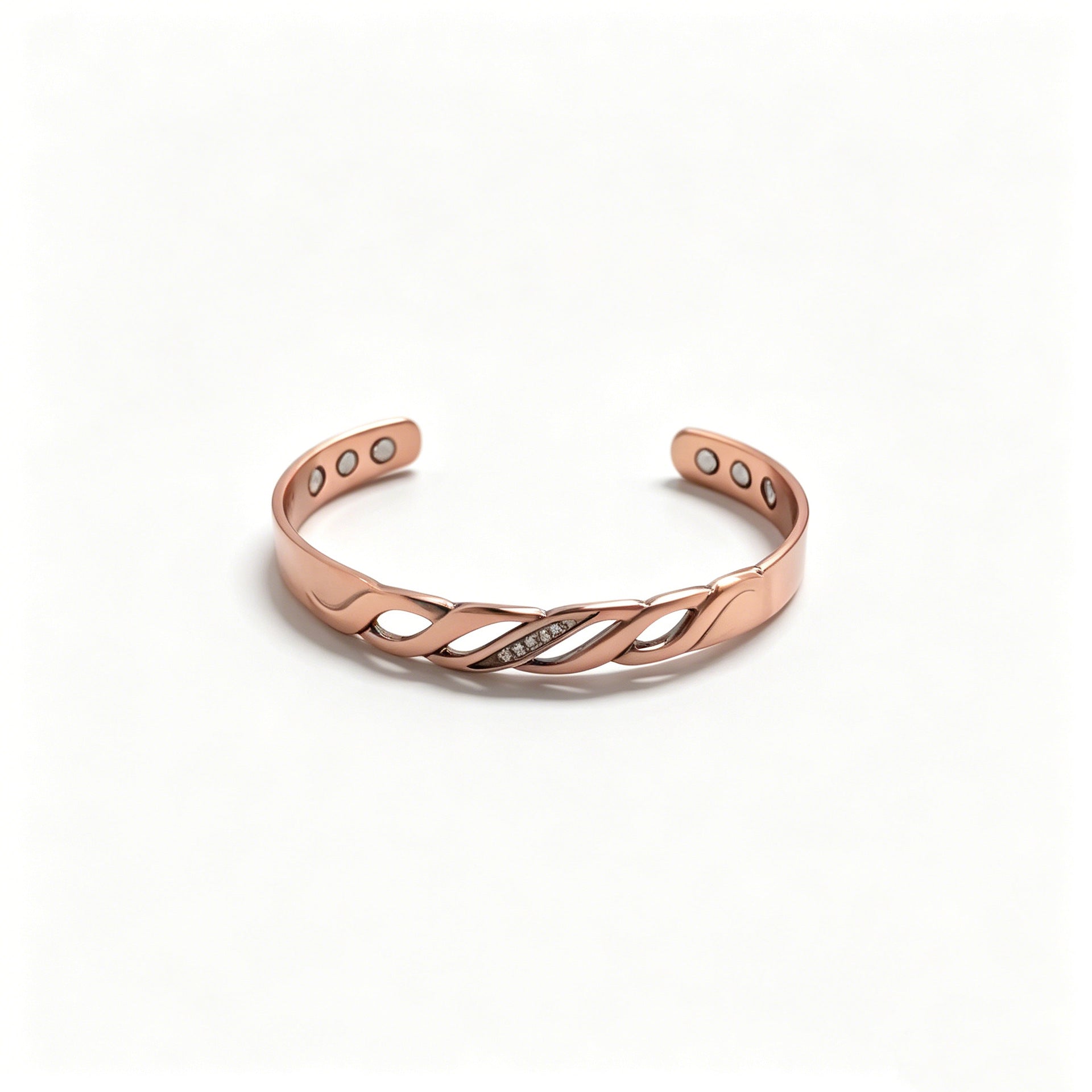 Kupferarmband mit Zirkonia und Unendlichkeits-Symbol