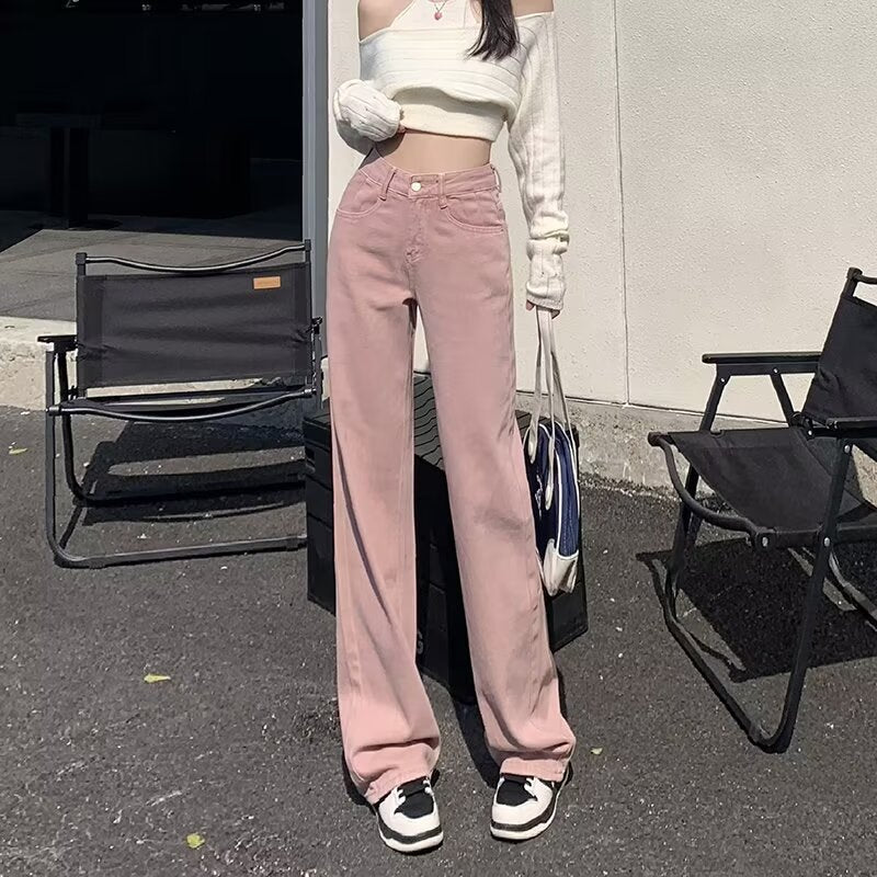 High-Waist Straight-Leg Jeans für Damen