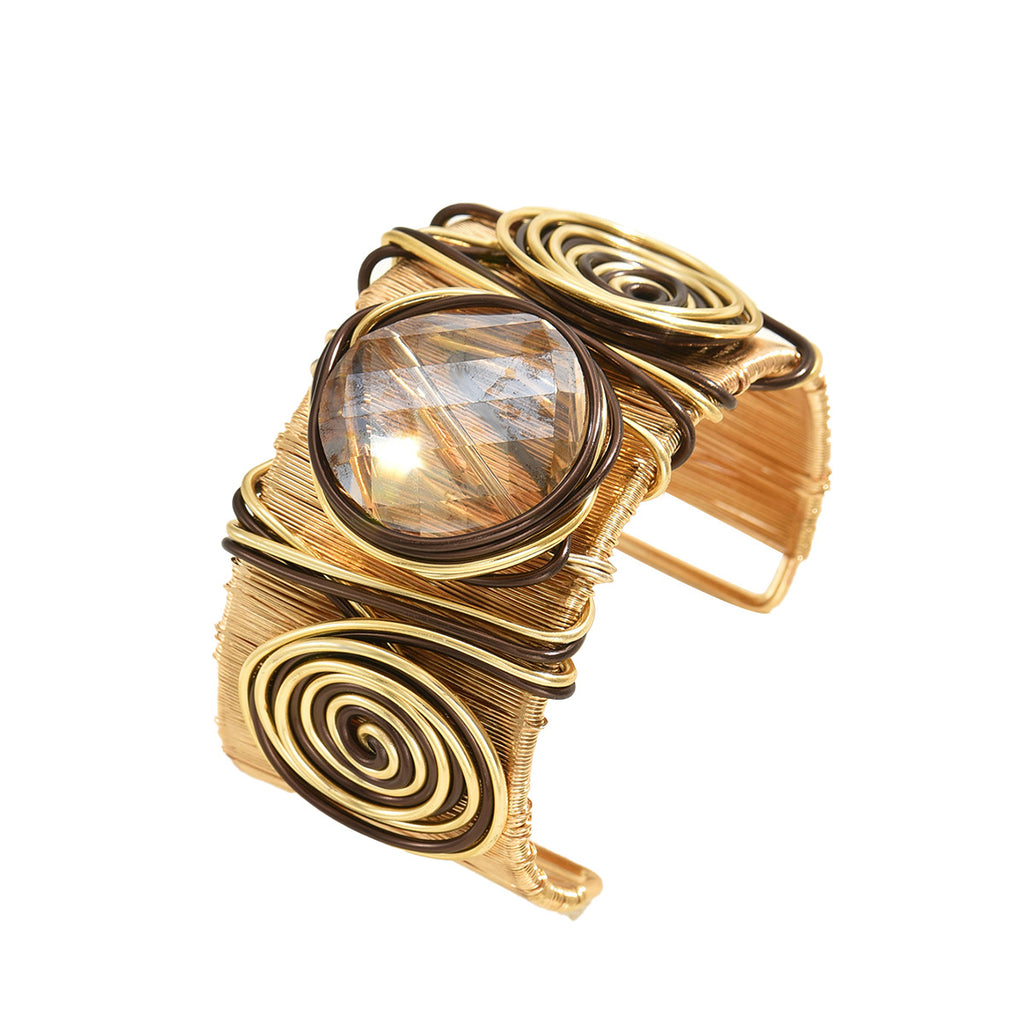 Armreif mit Zirkonia und Gewinde-Design