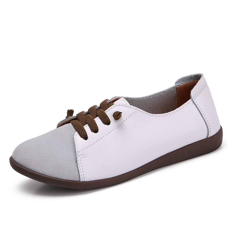 Weisse Freizeit-Halbschuhe aus Leder