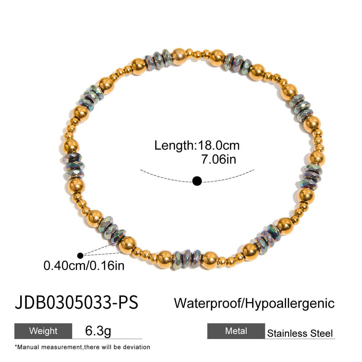 Color-Block Edelstahl-Federarmband | LuxeStyle