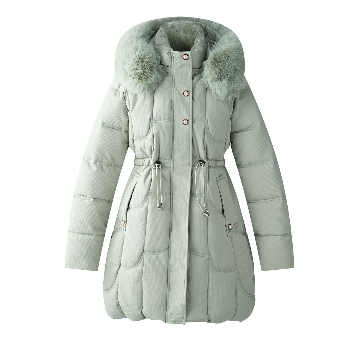 Damen-Daunenjacke mit geometrischem Muster – Bild 8 | LuxeStyle