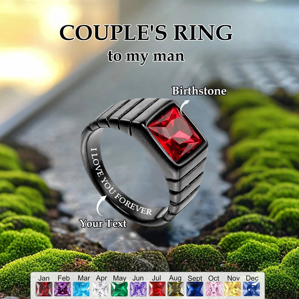 Herrenring mit quadratischem Stein – Bild 9 | LuxeStyle