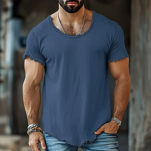 Herren T-Shirt Einfarbig kurzarm