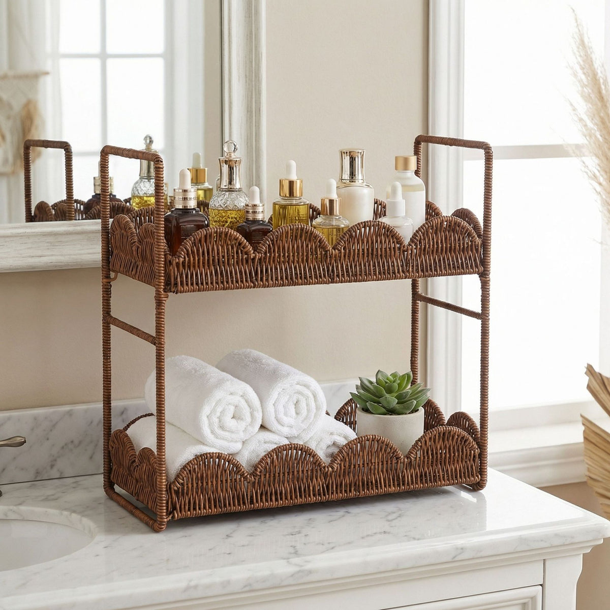 Badregal Rattan-Optik, 2-stufig, verschiebbar – Bild 5 | LuxeStyle
