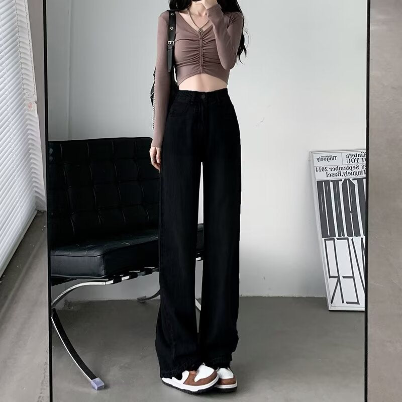 High-Waist Straight-Leg Jeans für Damen