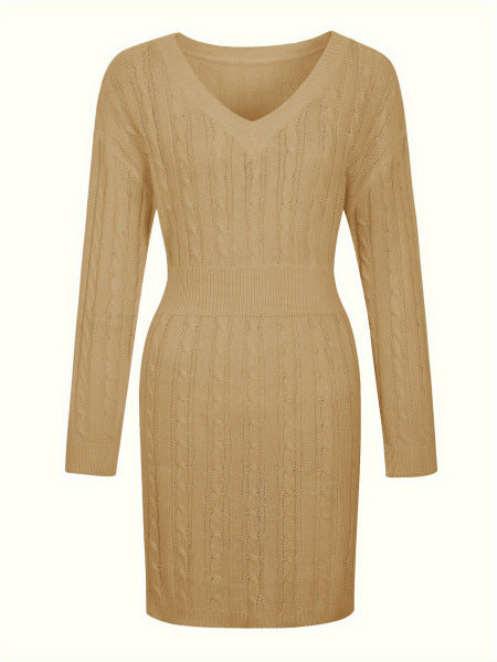Elegantes Strickkleid mit V-Ausschnitt – Bild 4 | LuxeStyle
