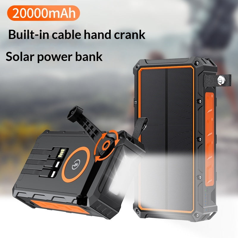 Solar- und Kurbel-Powerbank, 20'000 mAh