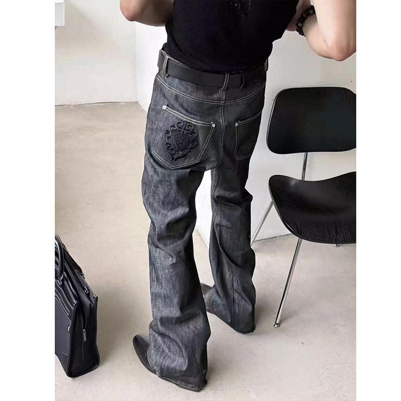 Bestickte Straight-Leg Jeans für Herren – Bild 5 | LuxeStyle