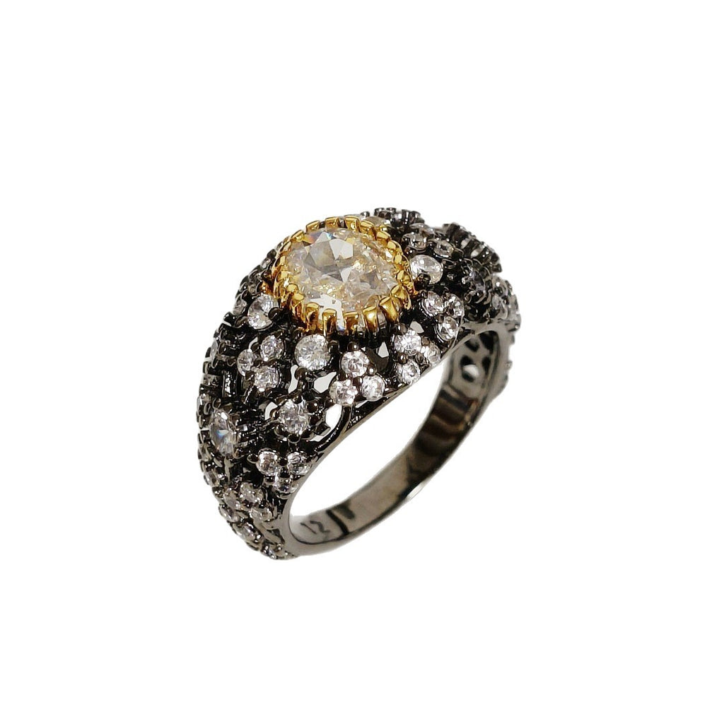 Vintage Oval Ring mit Zirkonia