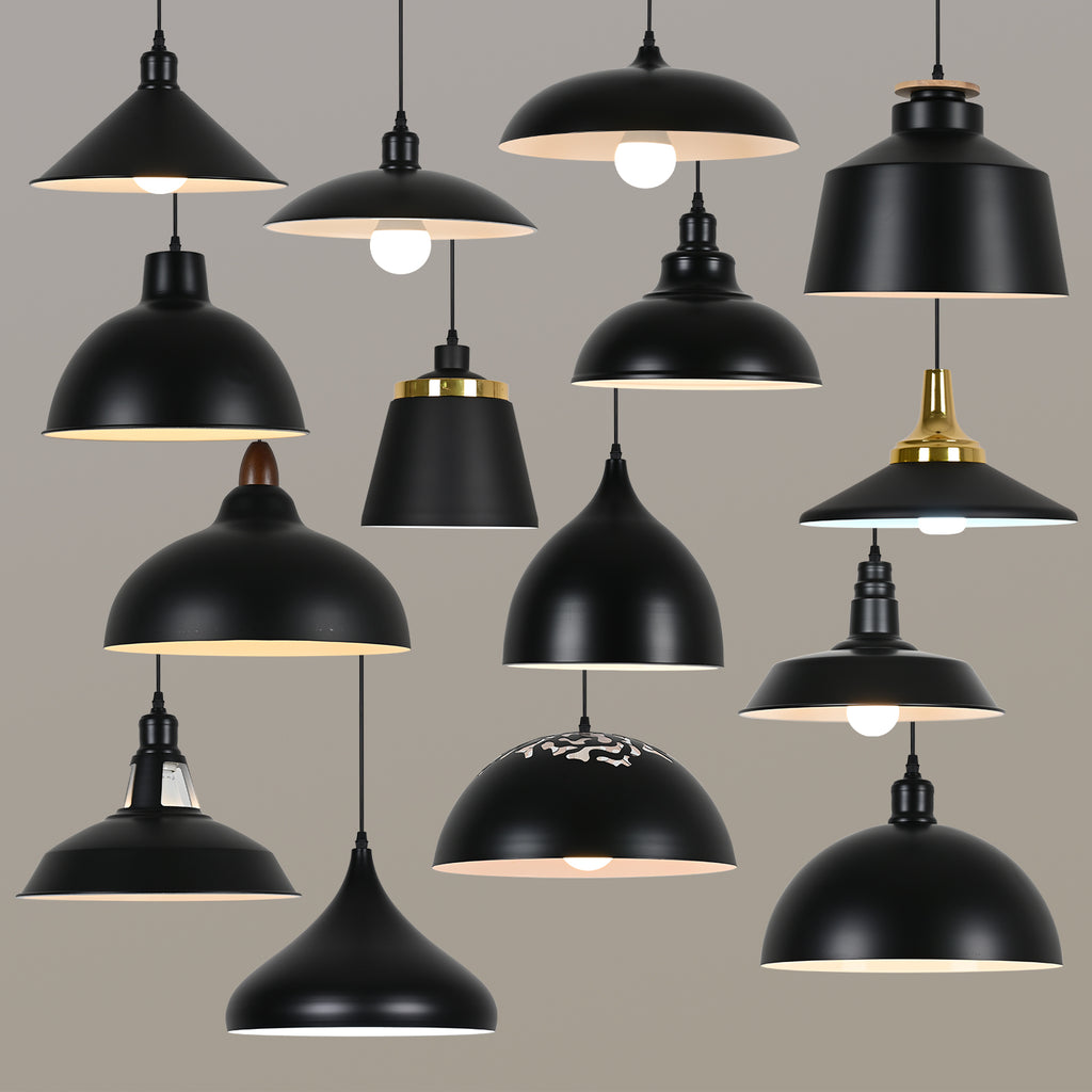 Industrieller Retro-Kronleuchter, Schwarz