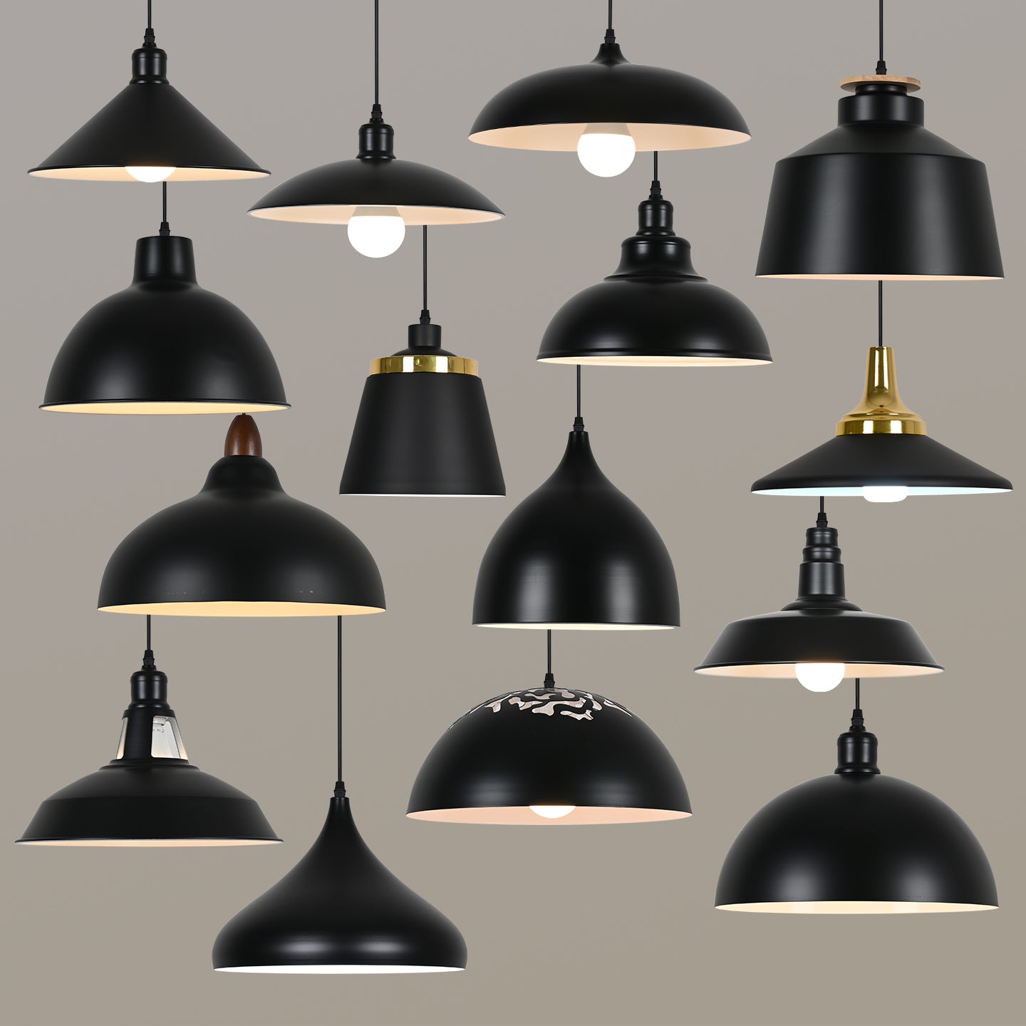 Industrieller Retro-Kronleuchter, Schwarz