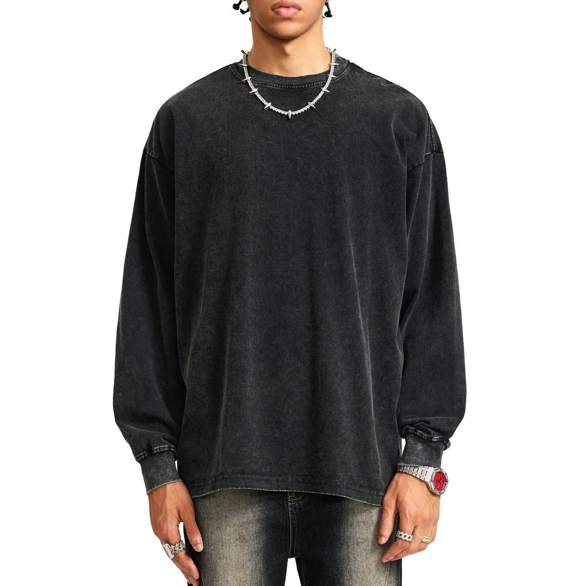 Locker geschnittenes Langarmshirt für Herren – Bild 6 | LuxeStyle