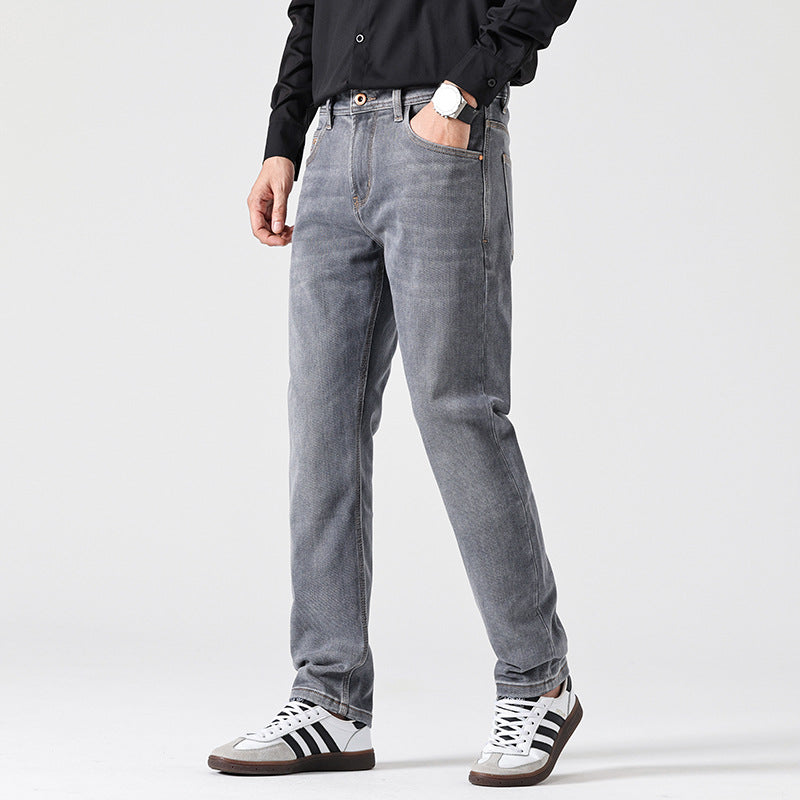 Klassische Slim Fit Retro Jeans Grau
