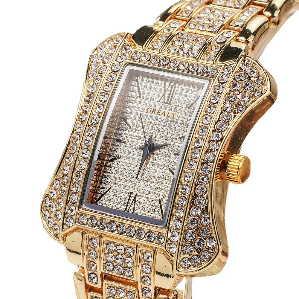 Quarz-Armbanduhr mit Strass & Schmuck-Set | LuxeStyle