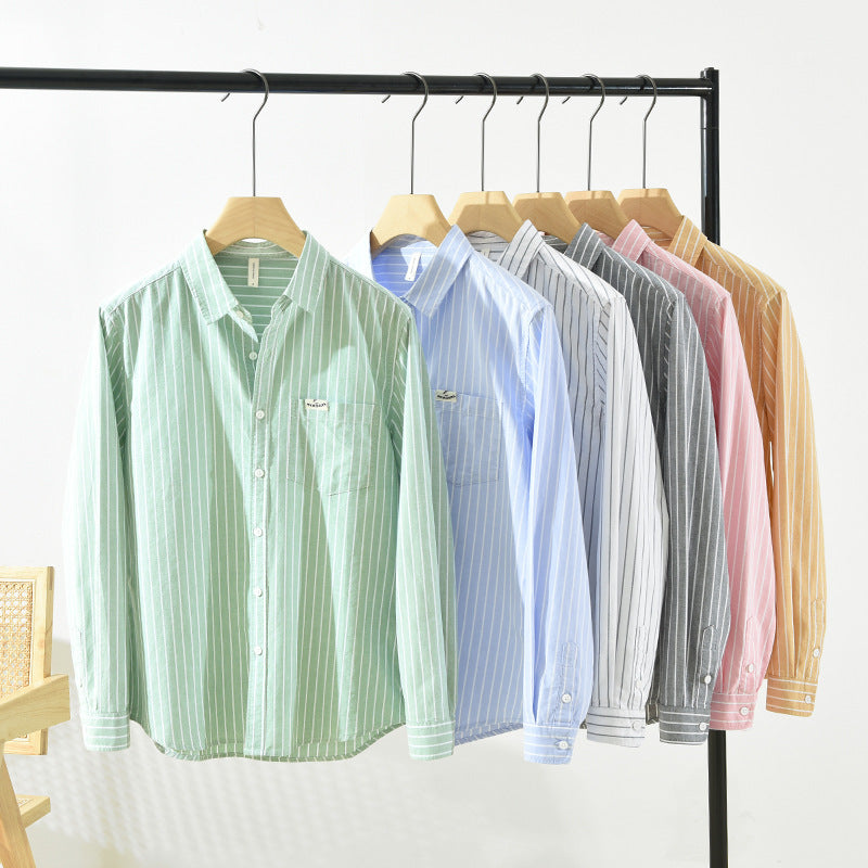 Gestreiftes Oxford Baumwollhemd für Herren – Bild 7 | LuxeStyle