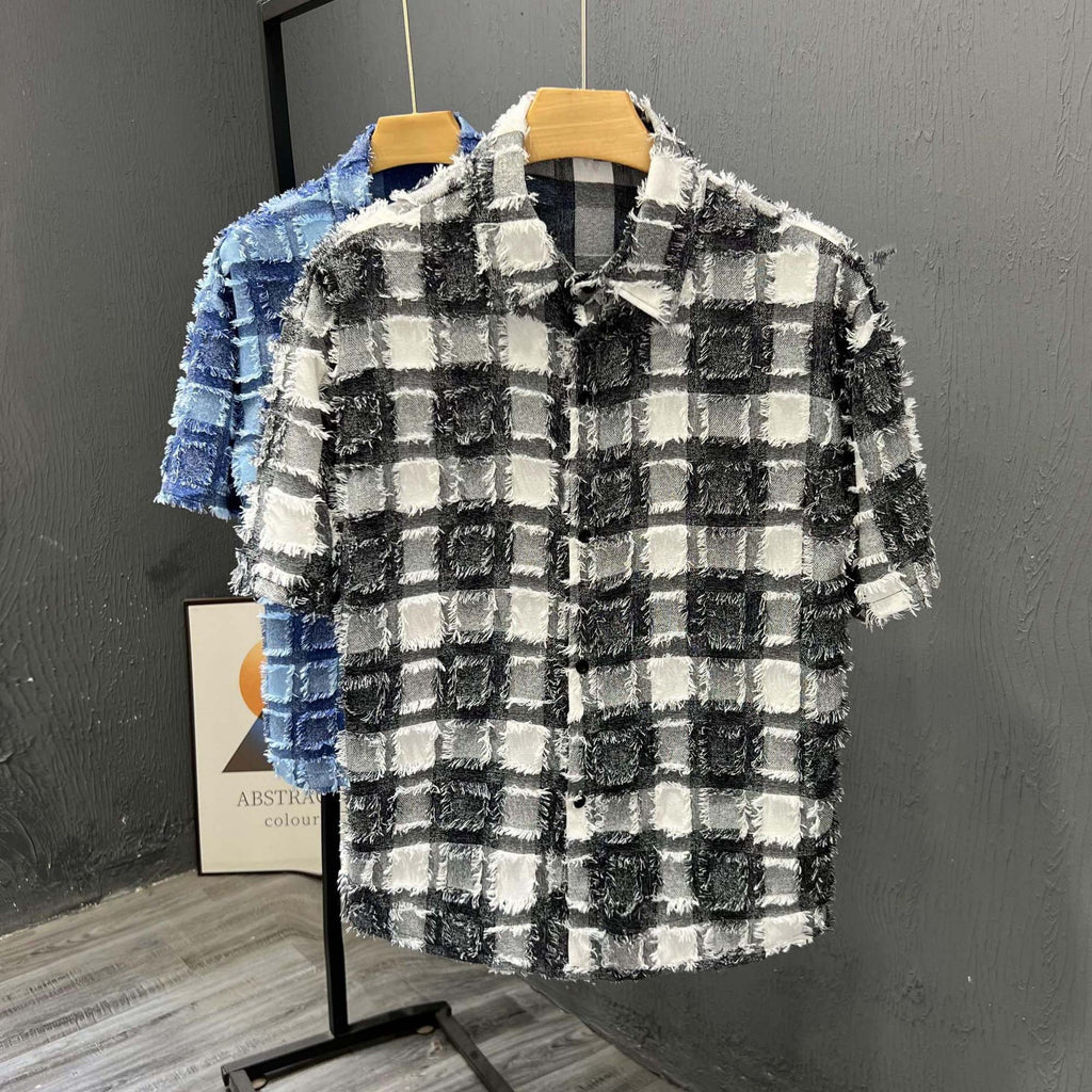 Herren-Kurzarm Hemd Plaid