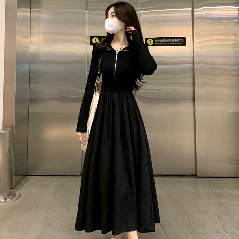 Schwarzes Langarm-Kleid im Retro-Stil – Bild 5 | LuxeStyle