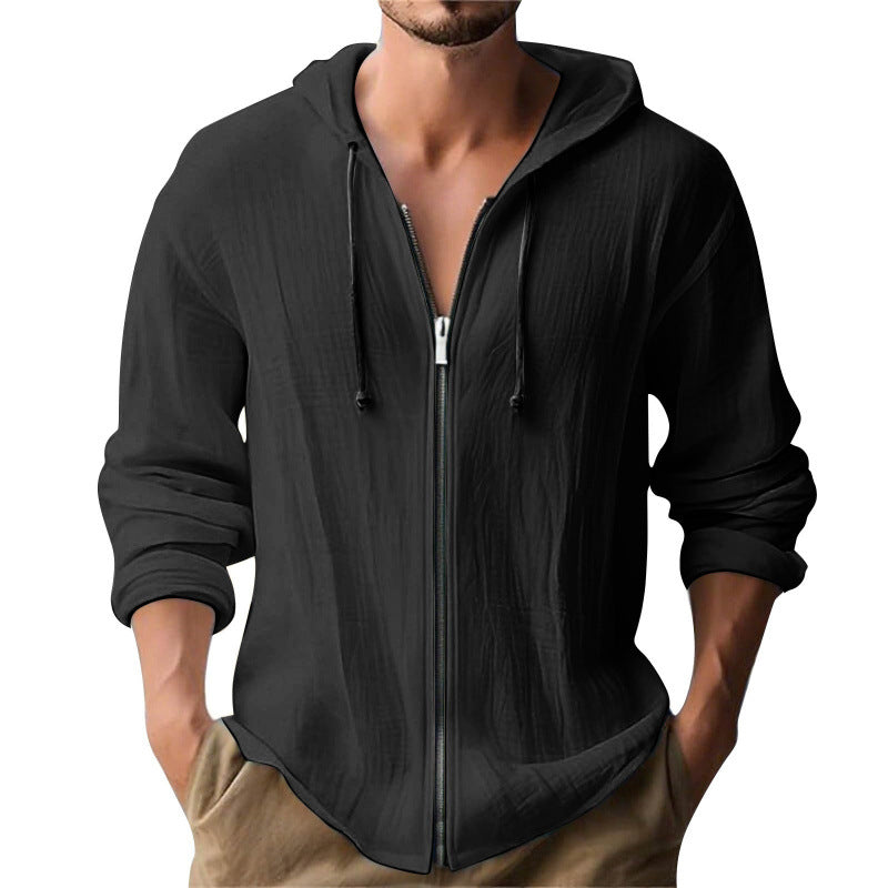 Langer Herren-Pullover mit Kapuze und Digitaldruck