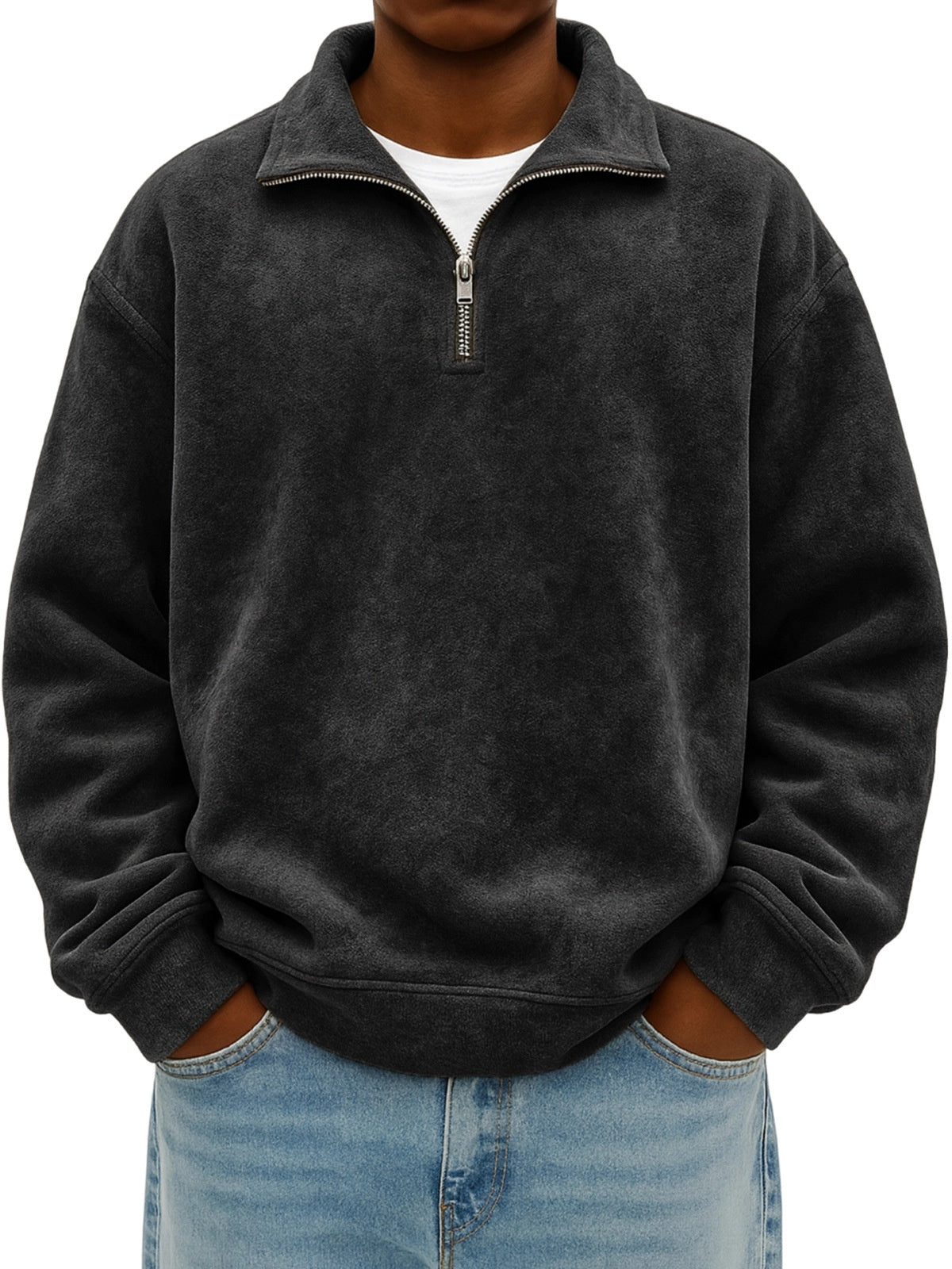 Herren Sweatshirt mit Stehkragen