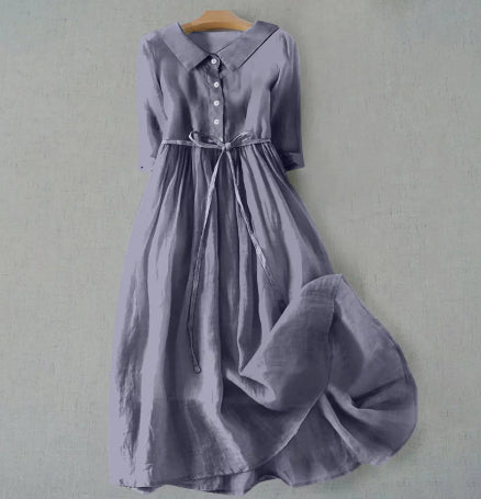 Damenkleid mit Kragen und Knopfleiste – Bild 6 | LuxeStyle
