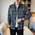 Herren Langarmhemd mit Plaid-Muster