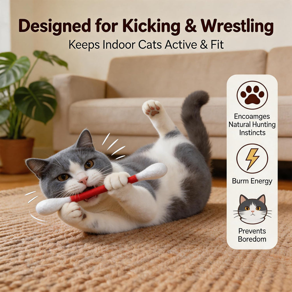 6er-Pack Katzenminze-Spielzeug – Q-Tip-Sticks