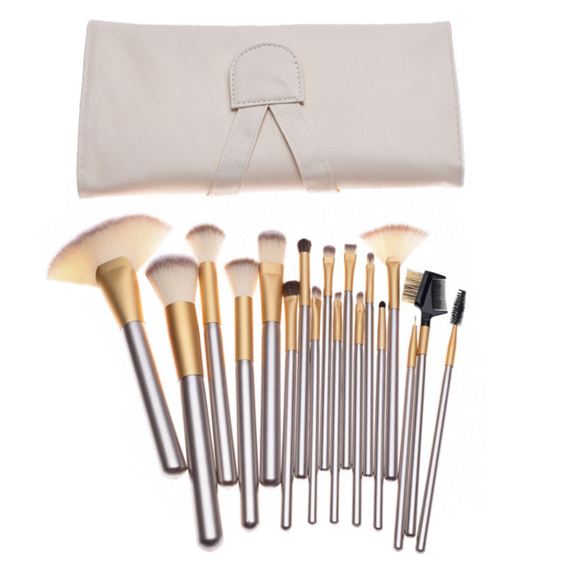 24er Make-up-Bürsten-Set Beige Champagne