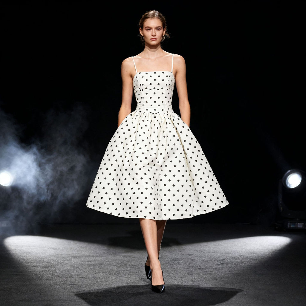 Vintage Polka-Dot Tube-Top Kleid