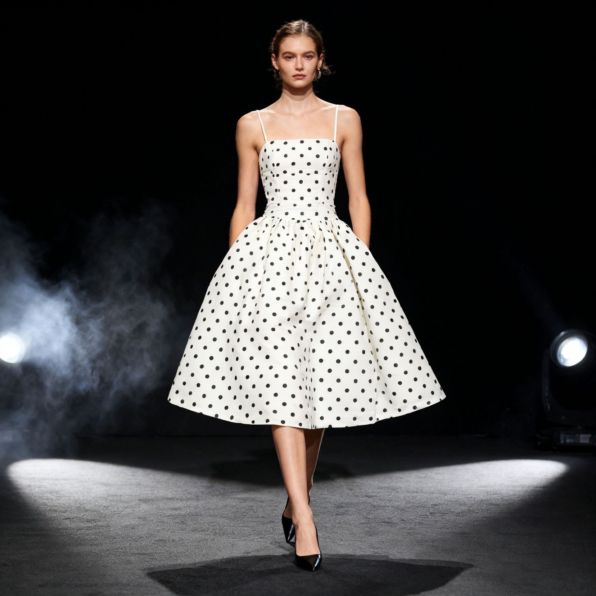 Vintage Polka-Dot Tube-Top Kleid