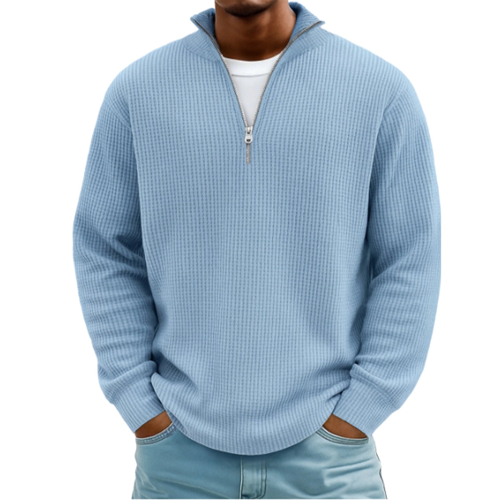 Herren Hoodie Waffle Knit Pullover
