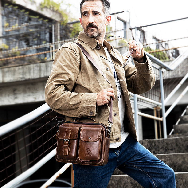 Retro‑Tasche aus Kuhleder – grosse Kapazität – Bild 5 | LuxeStyle