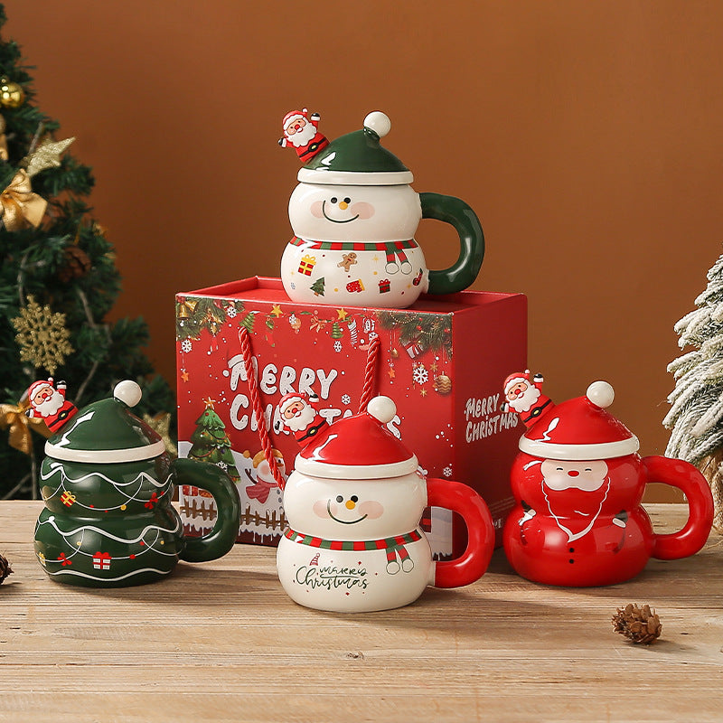 Weihnachts-Keramiktasse mit Schneemann-Motiv | LuxeStyle