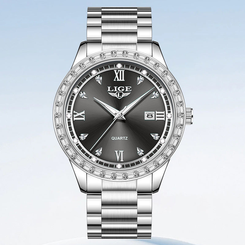 Damen-Uhr mit Strasssteinen – Bild 4 | LuxeStyle