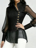 Spitzen-Langarmshirt mit asymmetrischem Ausschnitt – Bild 2 | LuxeStyle