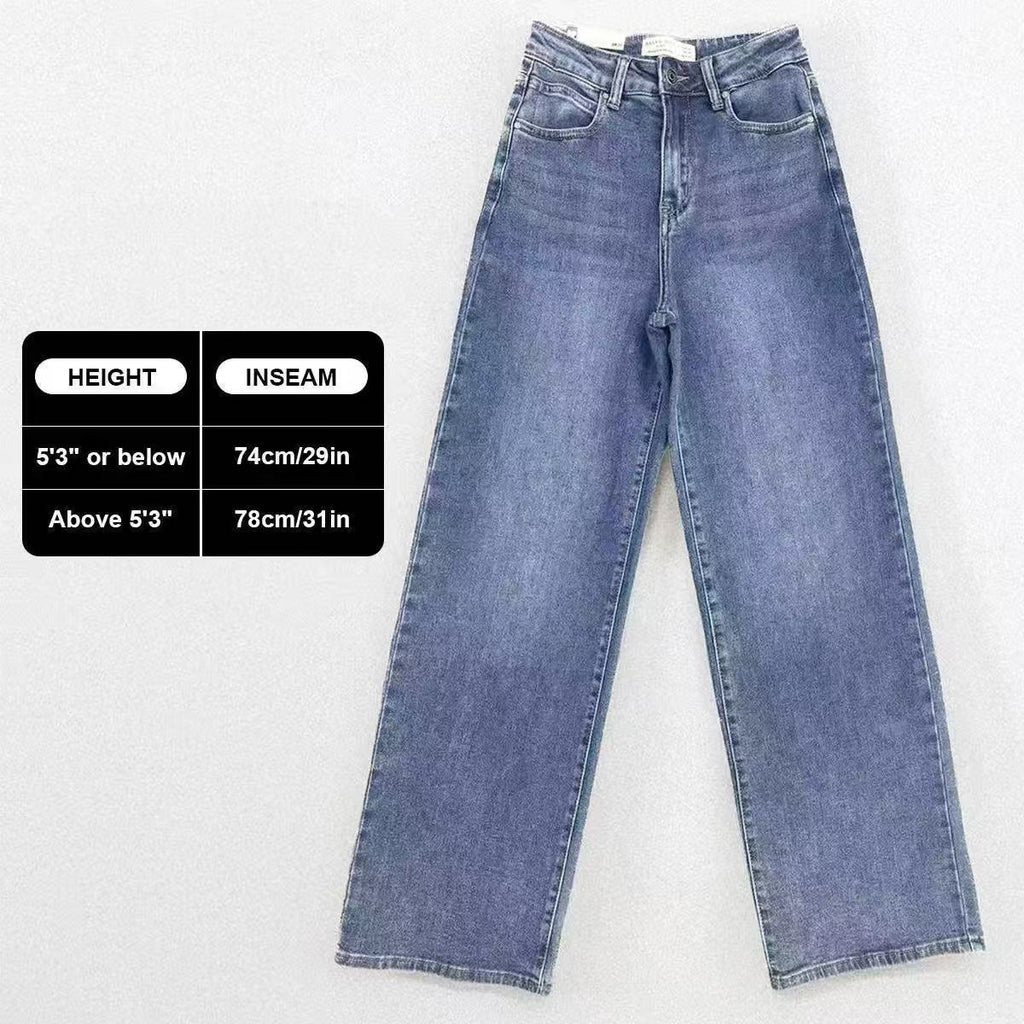 Weite Damenjeans, gerades Bein