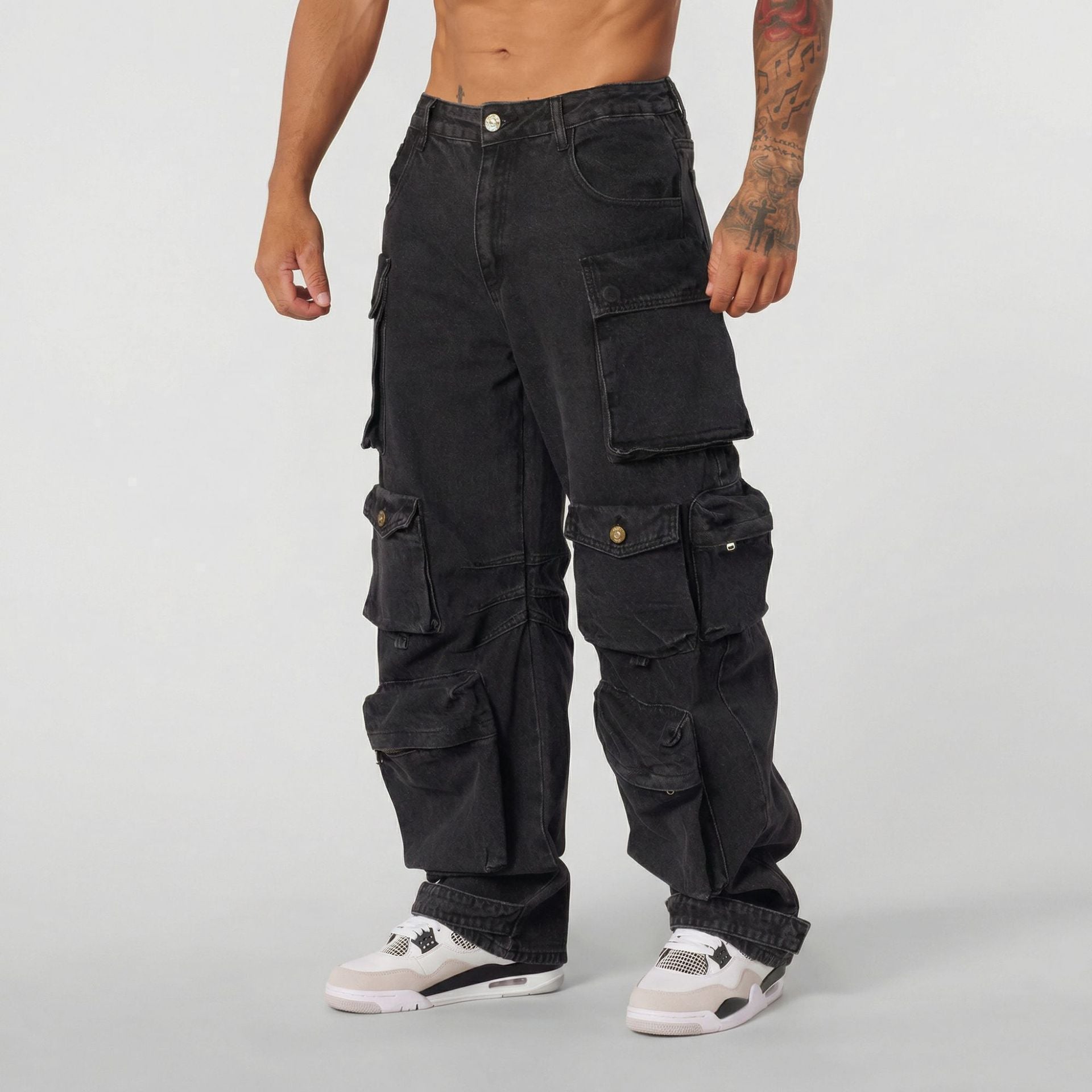Retro-Style Jeans mit Streifen