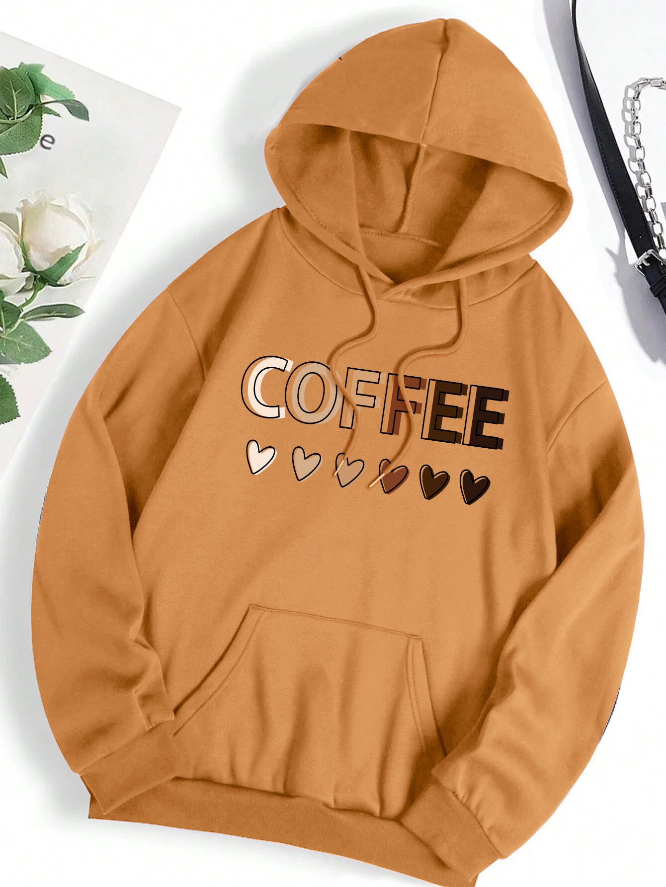 Hoodie mit Kaffee-Print