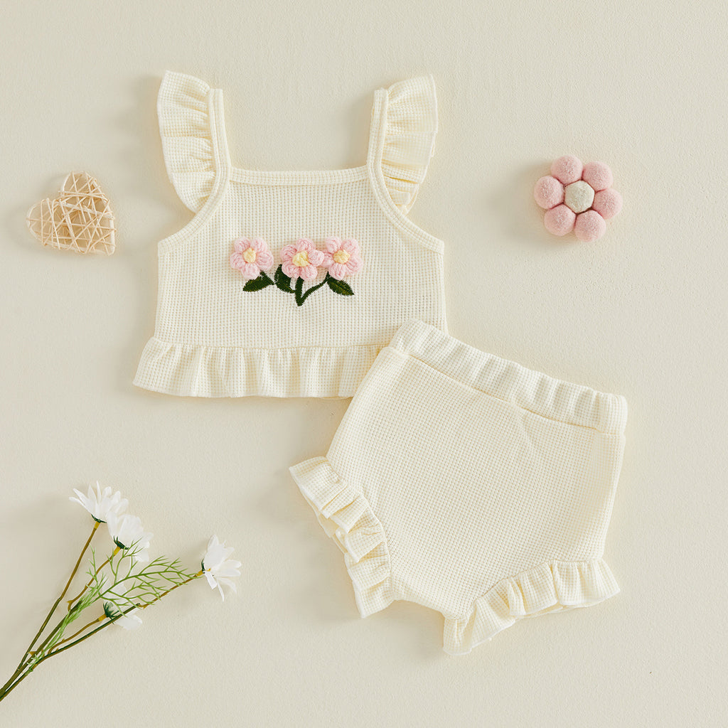 Blumen-Oberteil und Hosen-Set für Babys – Bild 3 | LuxeStyle